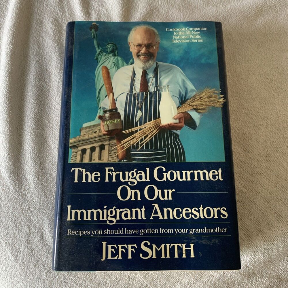 HTF Vtg 1990 The Frugal Gourmet On Our Immigrant Ancestors Cookbook 1st Ed. EUC